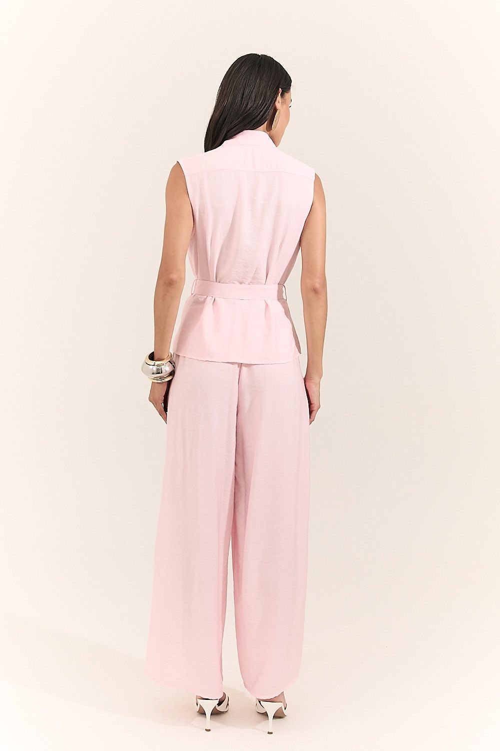Blusa Colete Feminina Alfaiataria com Cinto Beatriz