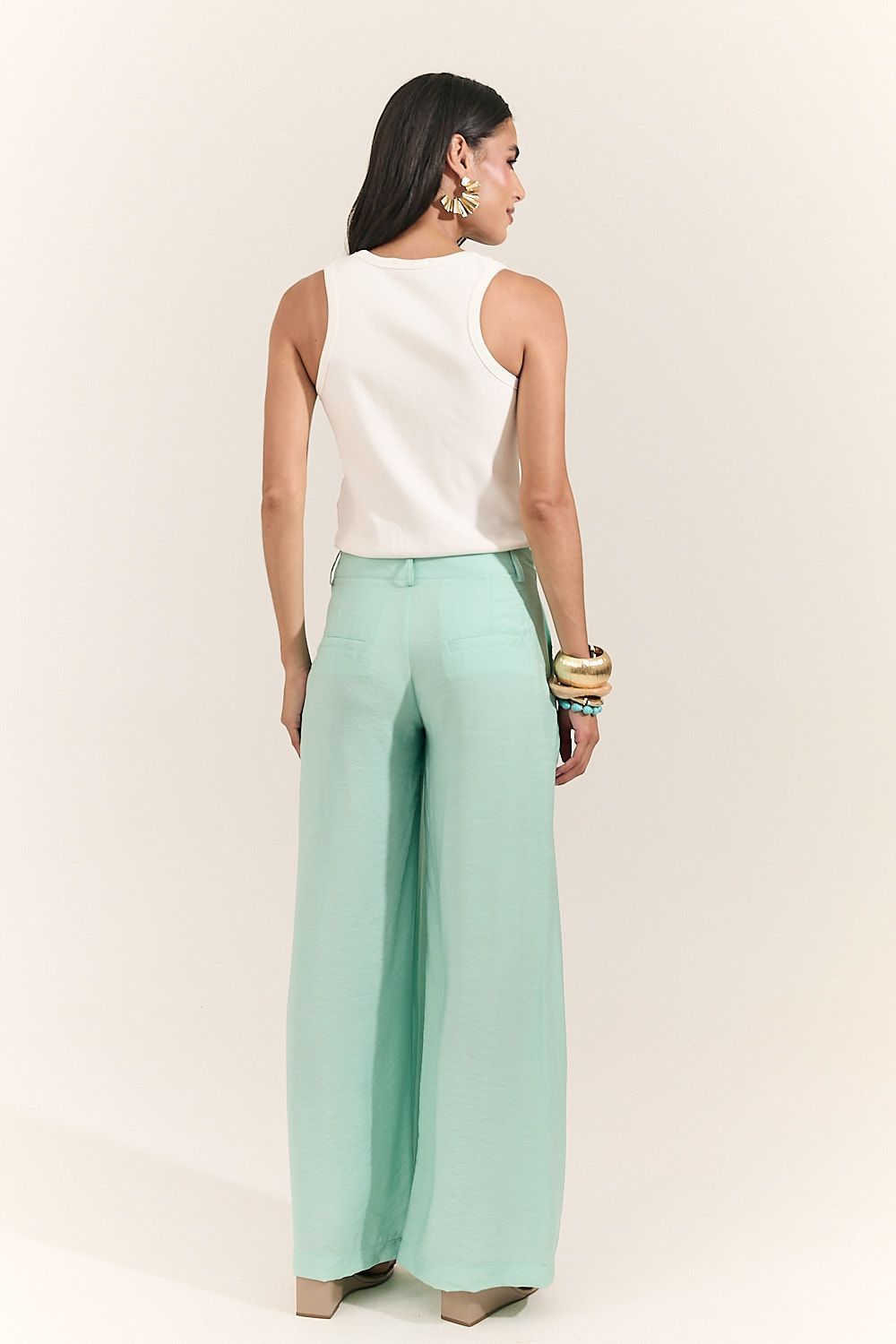 Calça Pantalona Feminina com Prega Beatriz