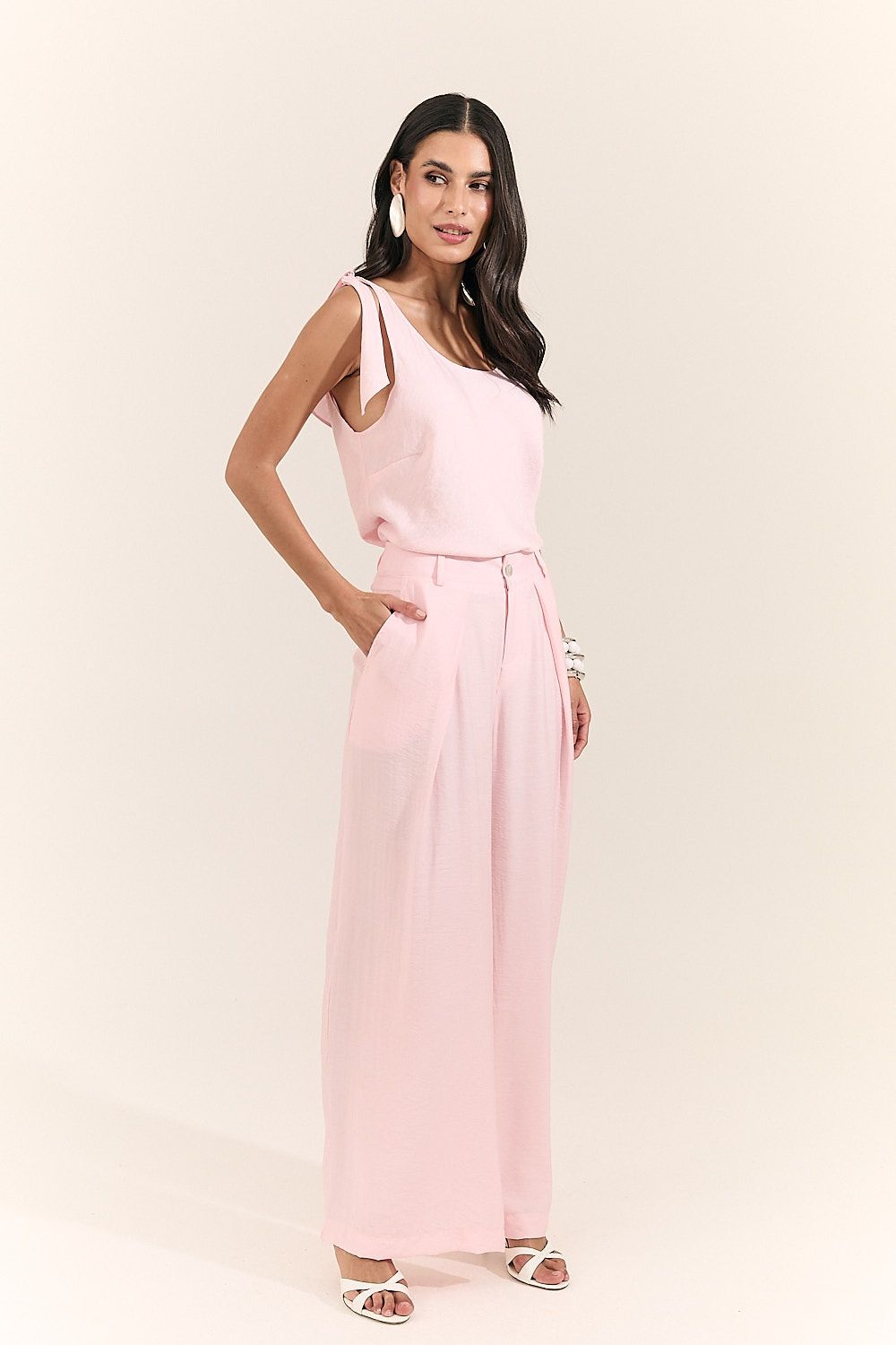 Calça Pantalona Feminina com Prega Beatriz