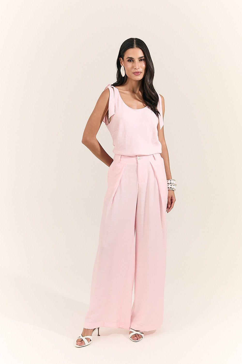 Calça Pantalona Feminina com Prega Beatriz