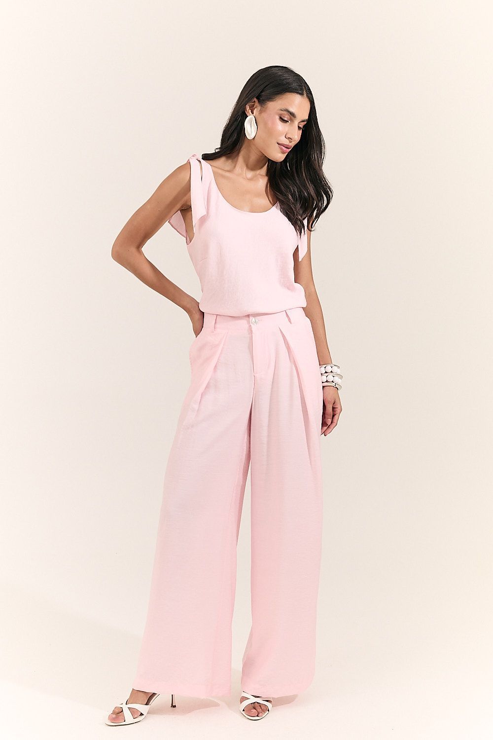 Calça Pantalona Feminina com Prega Beatriz