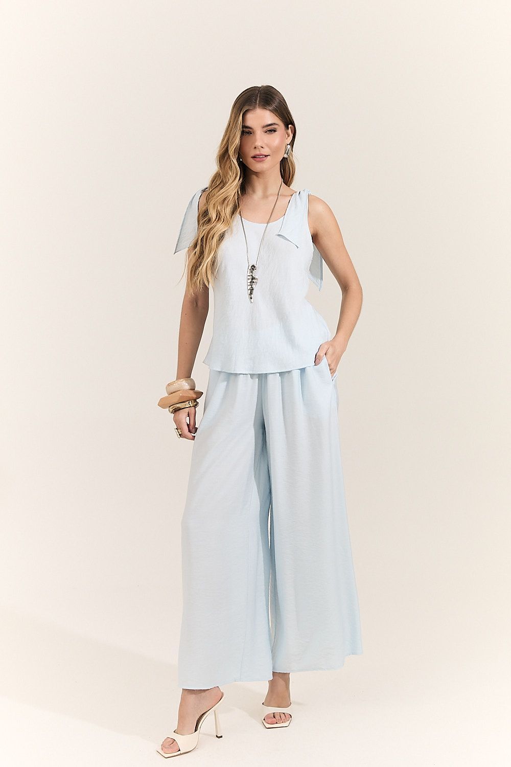 Calça Pantalona Feminina com Prega Beatriz