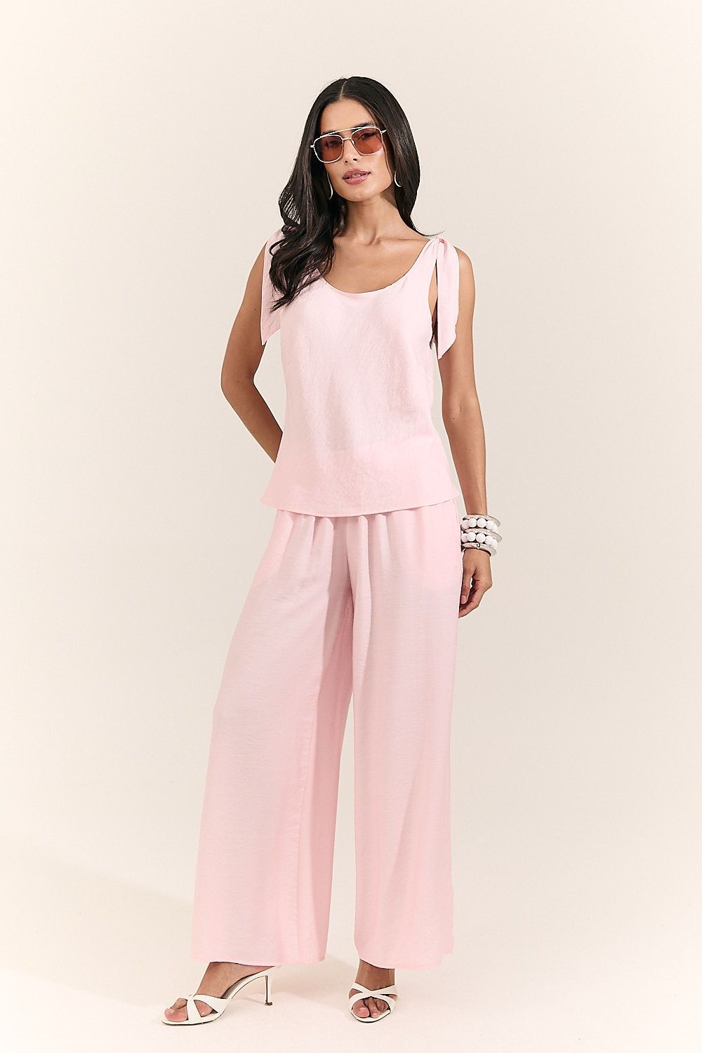 Calça Pantalona Feminina com Prega Beatriz
