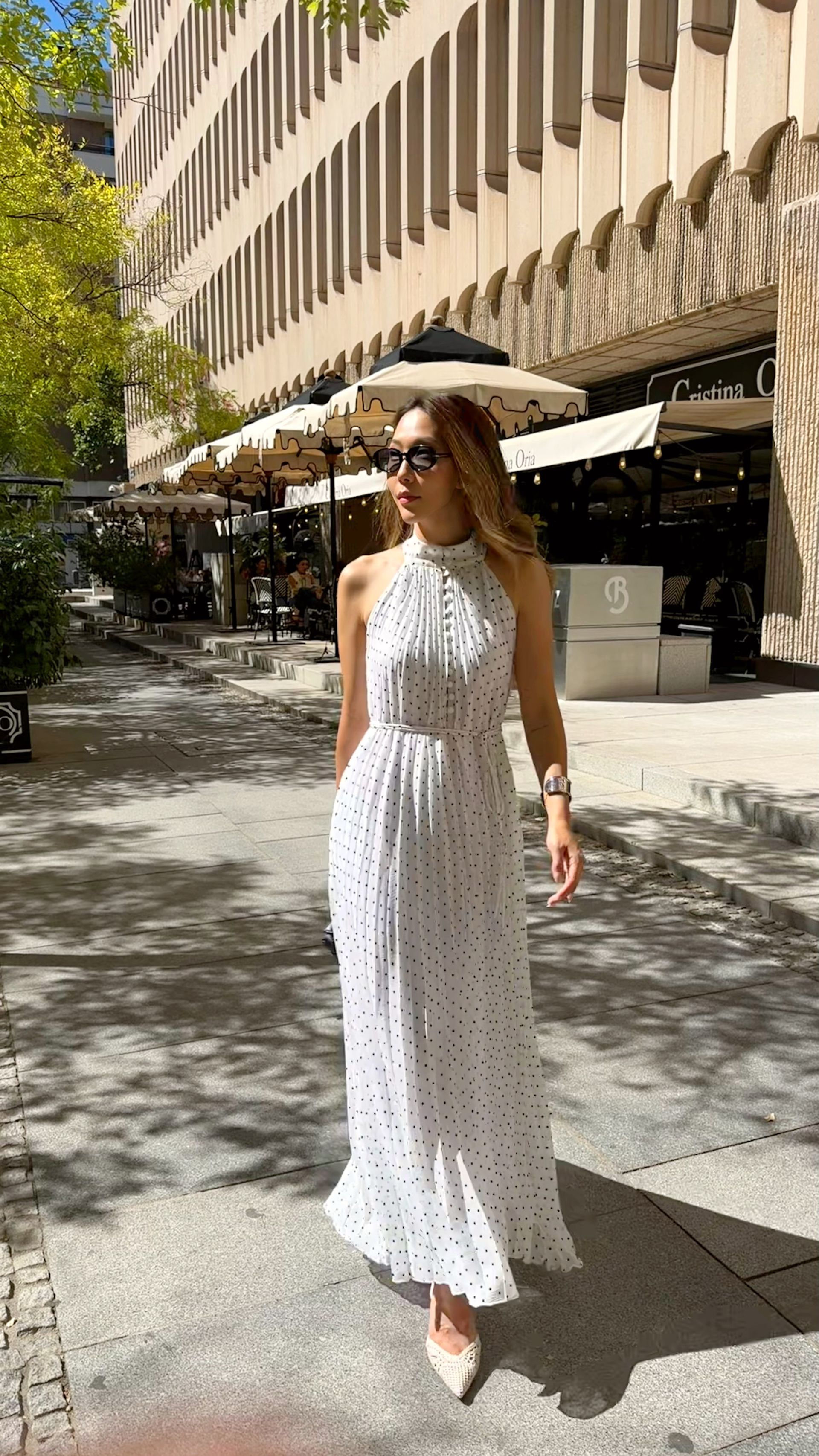 Vestido Midi Plissado em Poá Laís