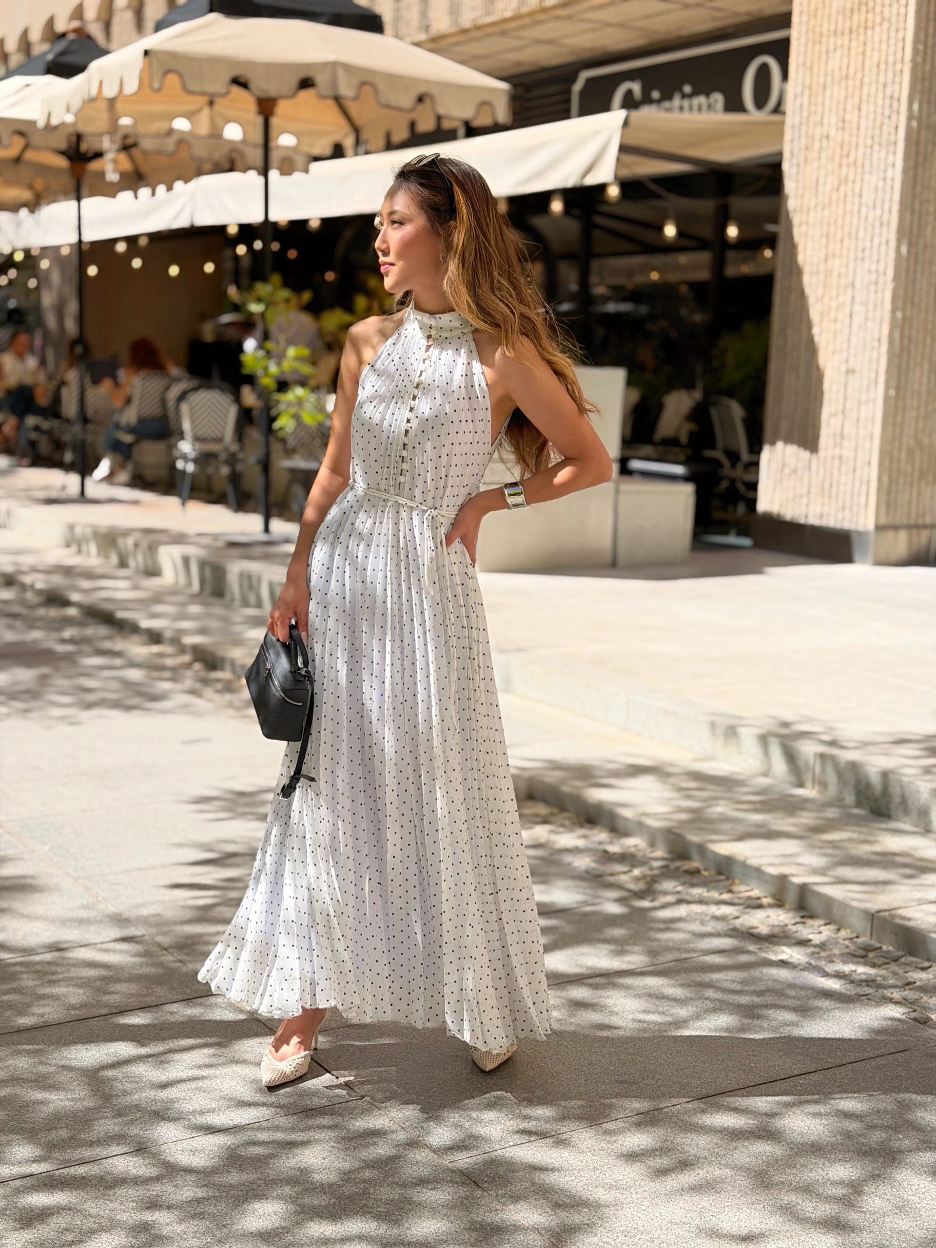 Vestido Midi Plissado em Poá Laís
