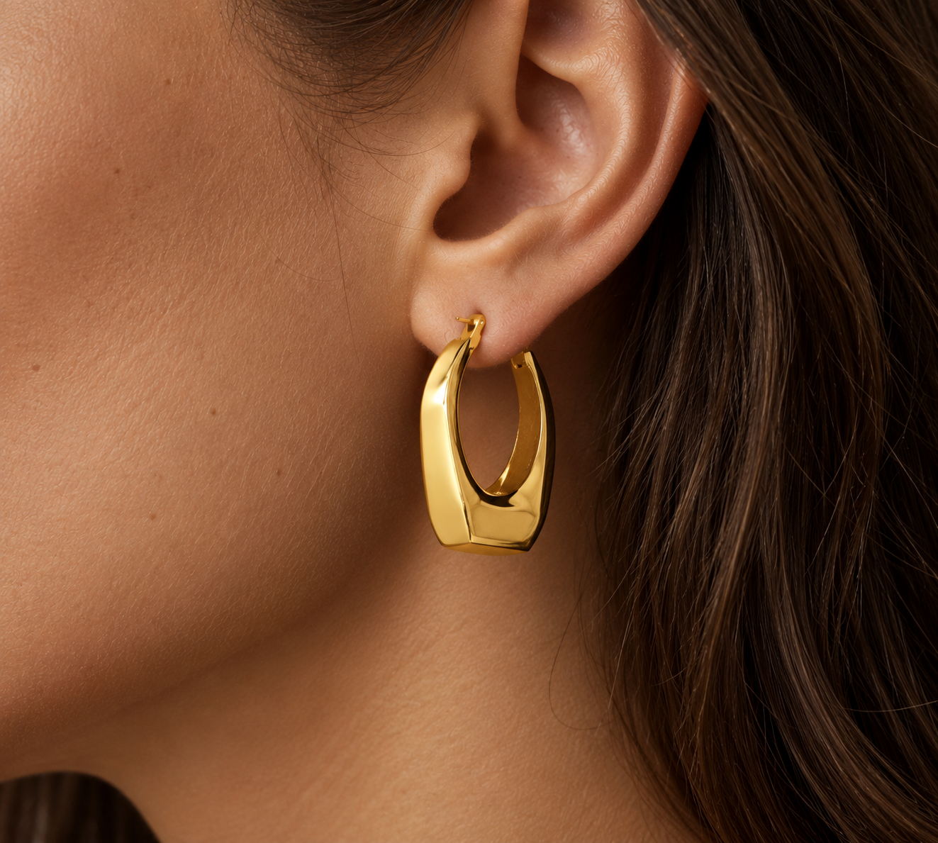 Argola Nut | Nut Hoop Earrings