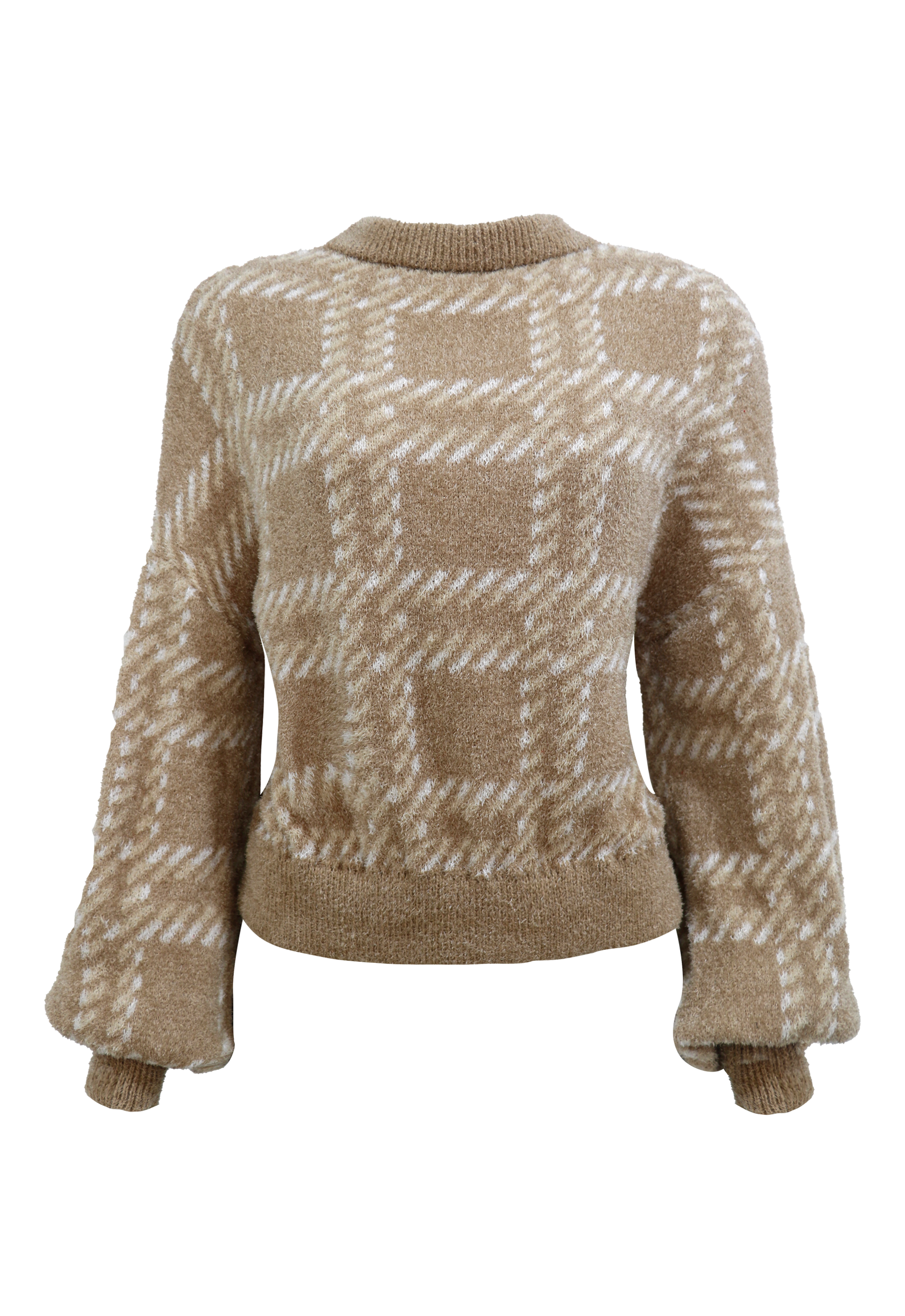 Tricot Xadrez Inglês - Bege & Offwhite