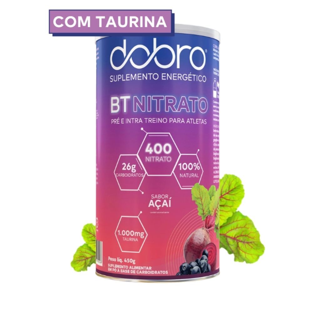 Suplemento Pó Dobro BT Nitrato Açaí 450g com Taurina