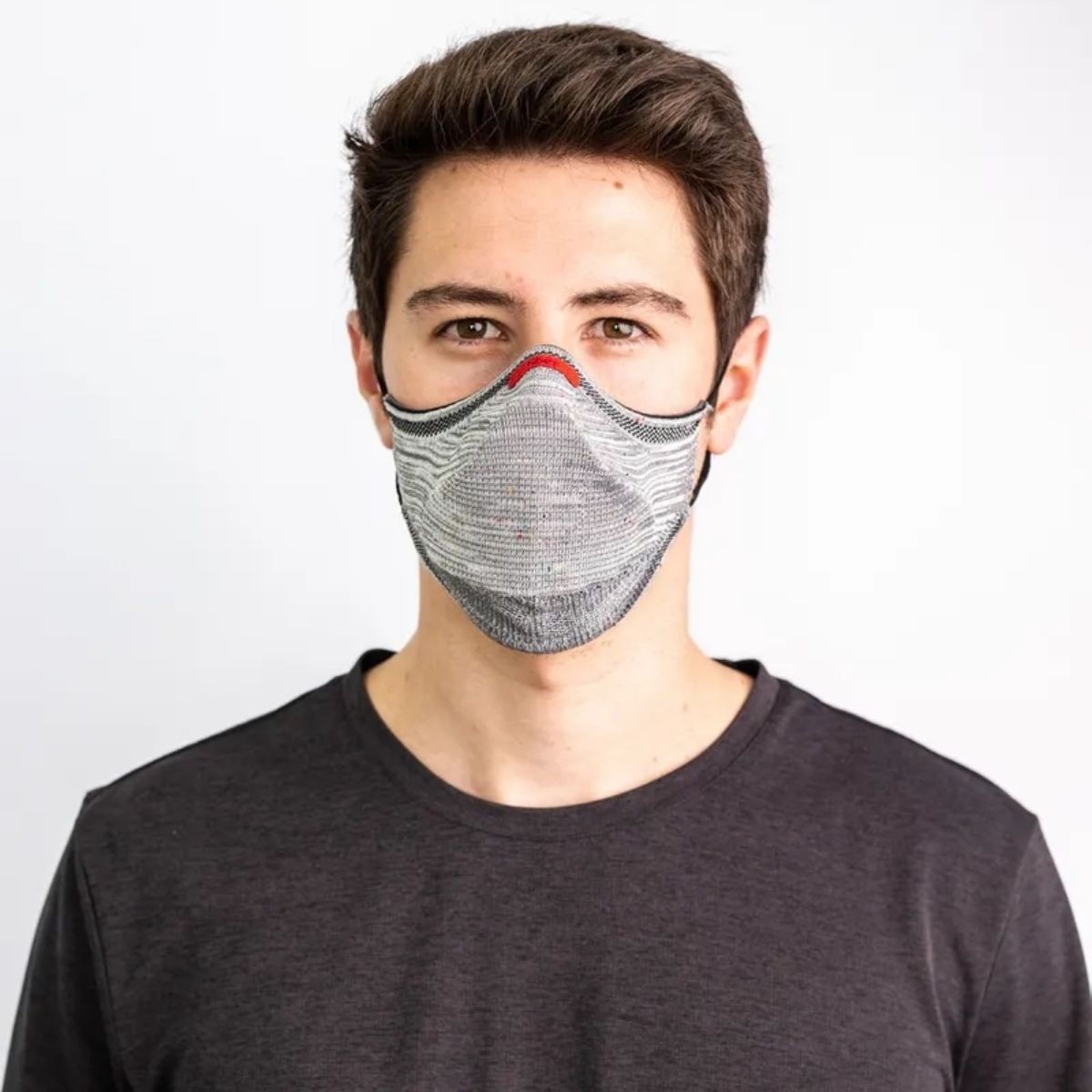 Kit Máscara Proteção Fiber Knit Air Cinza Mescla 