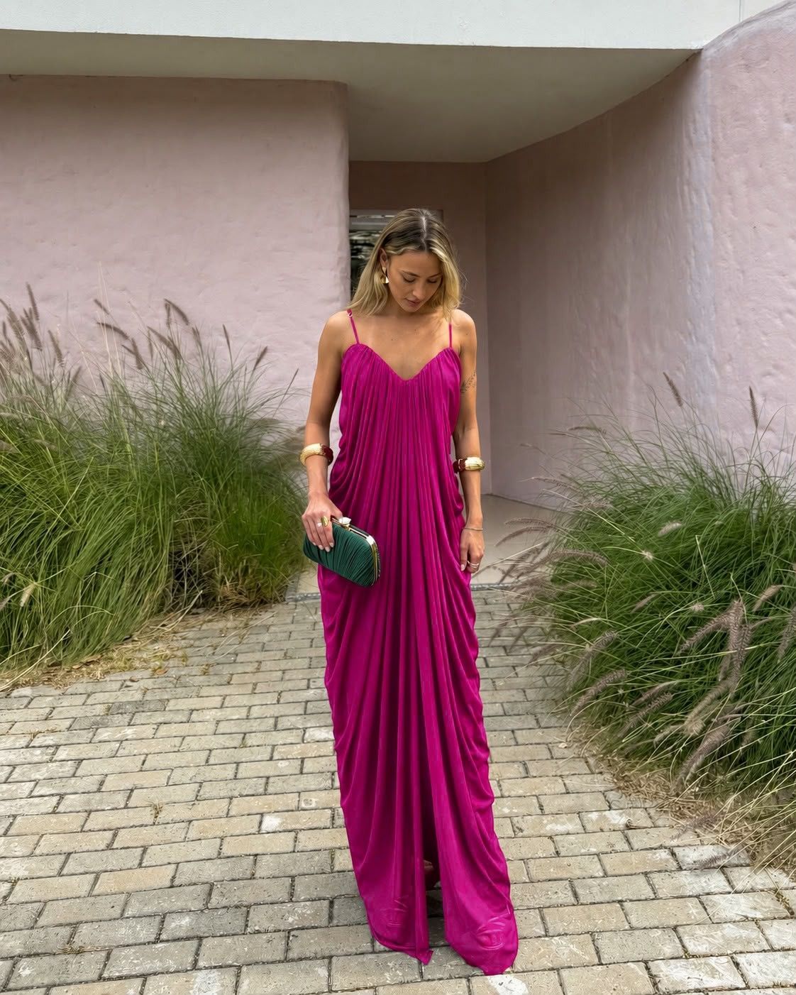 Vestido Longo Kalisse - Fúcsia
