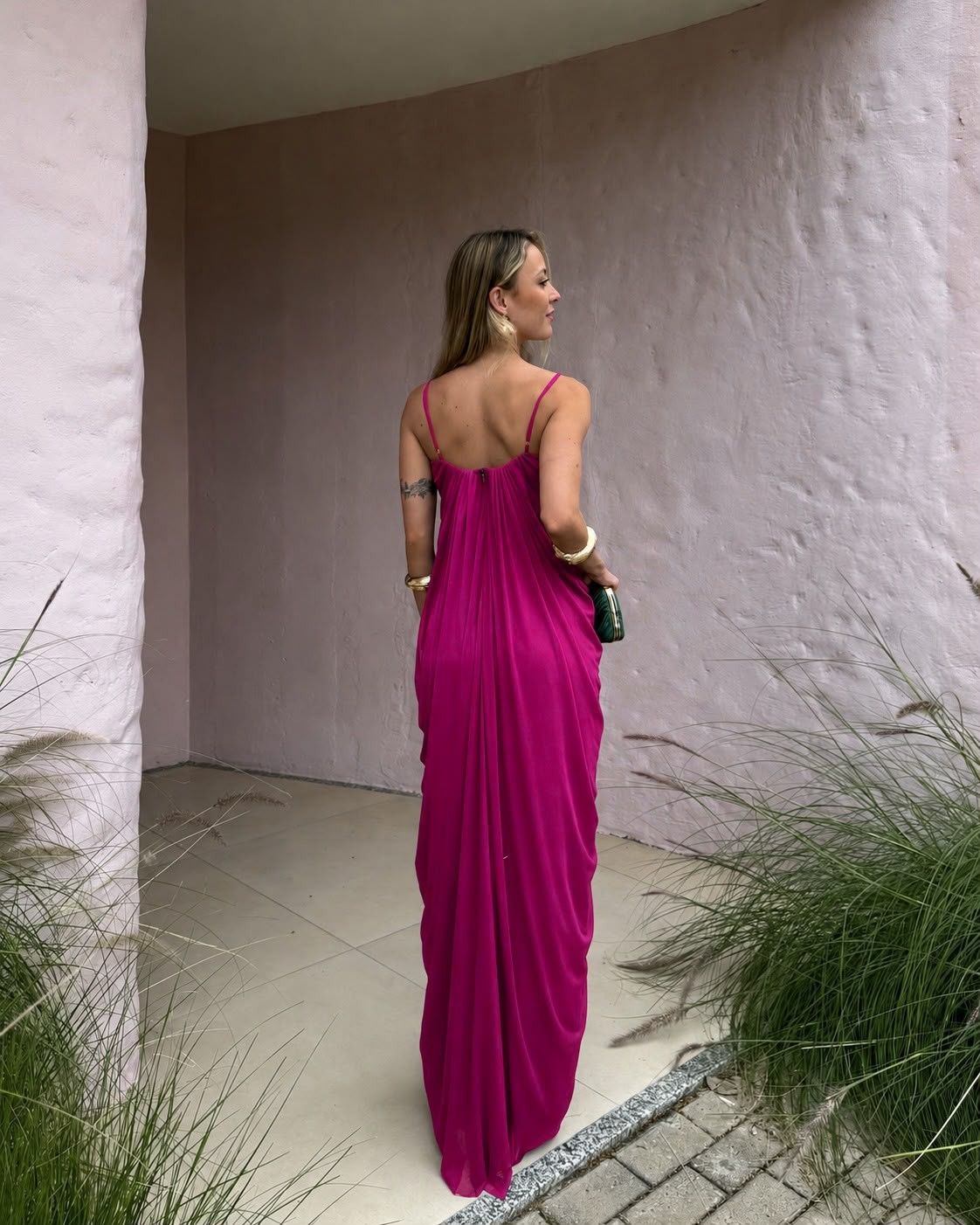 Vestido Longo Kalisse - Fúcsia
