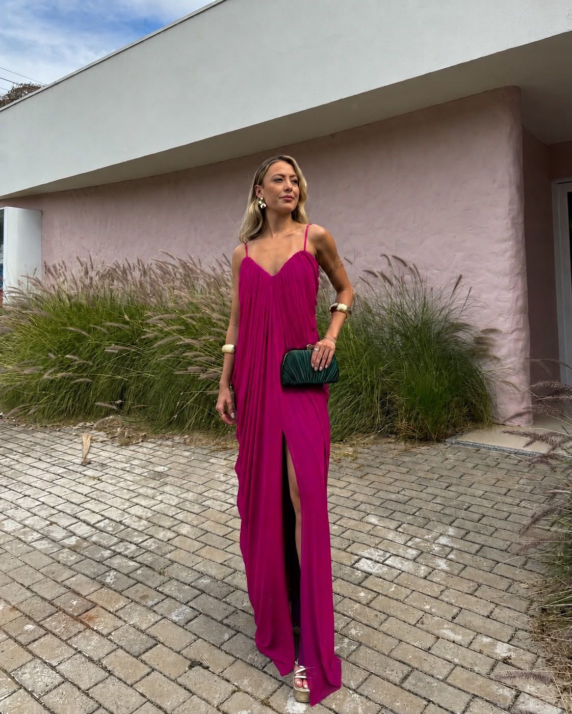 Vestido Longo Kalisse - Fúcsia