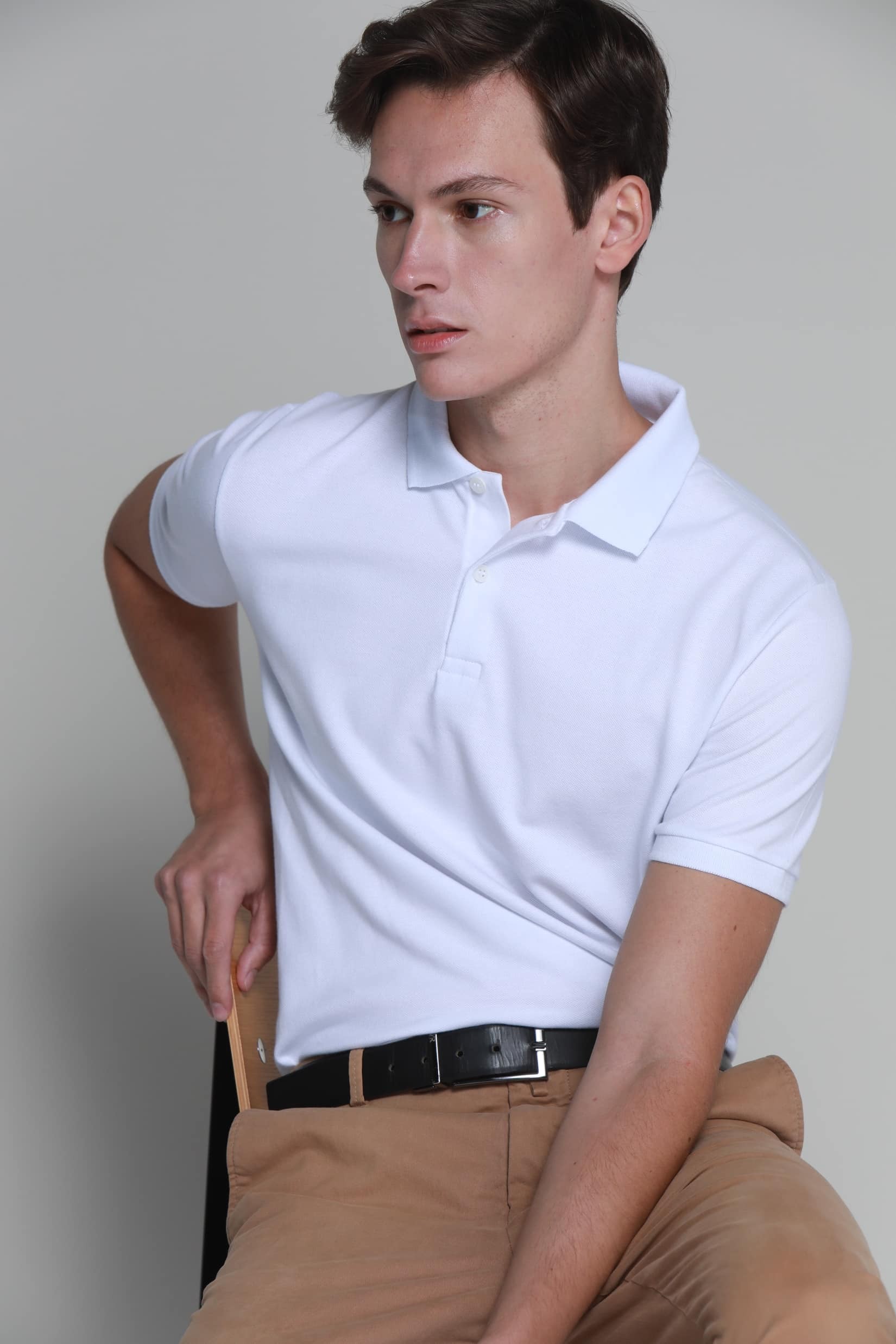 Camisa Masculina Gola Polo Branca - W.Shirt