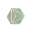 Ladrilho Hidráulico Ladrilar Diamante Verde Claro e Branco 15x17