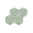 Ladrilho Hidráulico Ladrilar Diamante Verde Claro e Branco 15x17