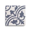 Ladrilho Hidráulico Ladrilar Flor de Lotus Branco e Azul Escuro 20x20