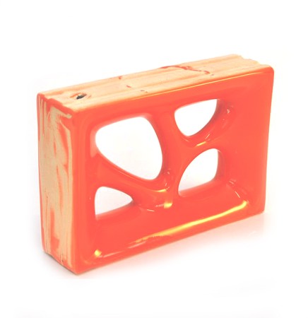 Cobogó Cerâmico Elemento V Vintage Arancione 27,5x18,5x7,8