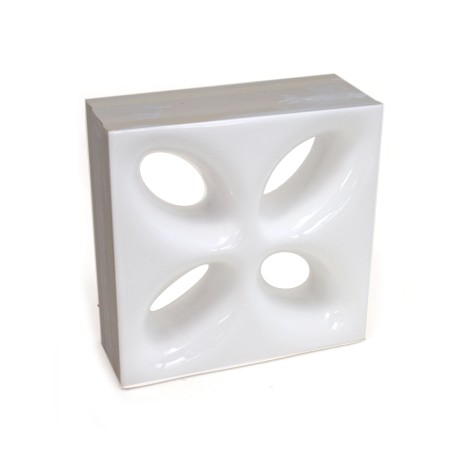 Cobogó Cerâmico Elemento V Mini-Foglio Bianco 20x20x7,8