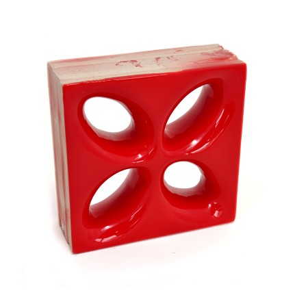 Cobogó Cerâmico Elemento V Mini-Foglio Rosso 20x20x7,8