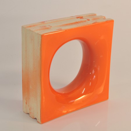 Cobogó Cerâmico Elemento V Sphera Arancione 20x20x7,8