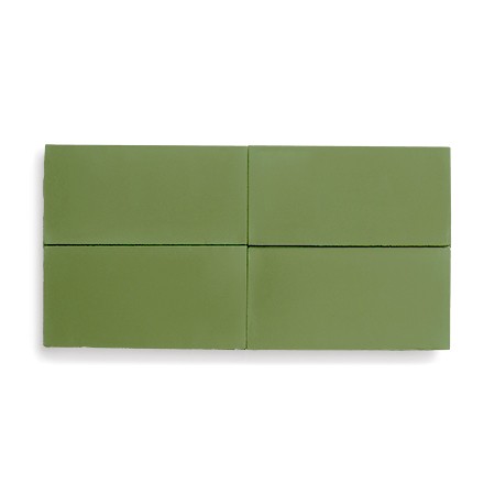 Ladrilho Hidráulico Ladrilar Retangular Verde Bandeira 10x20