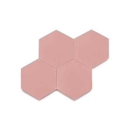 Ladrilho Hidráulico Ladrilar Hexagonal Rosa Comum 15x17