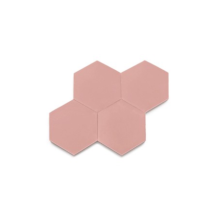 Ladrilho Hidráulico Ladrilar Hexagonal Rosa Comum 7x9