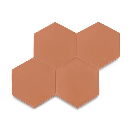 Ladrilho Hidráulico Ladrilar Hexagonal Terracota Escuro 20x23