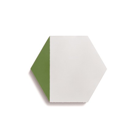 Ladrilho Hidráulico Ladrilar Triângulo Branco e Verde Bandeira 15x17