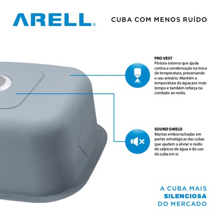 Cuba Arell C102 Inox Escovado 59x45x23