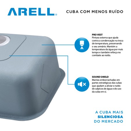Cuba Arell C116 Inox Escovado 59x46x20