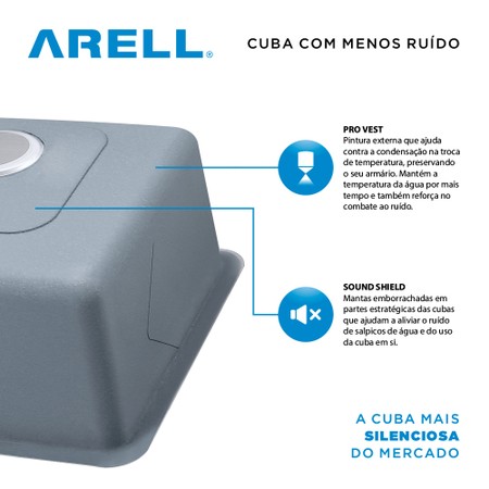 Cuba Arell F102 Inox Escovado 50x45x20