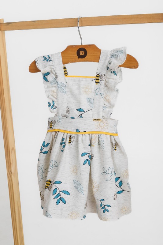 Vestido Salopete Infantil Estampa Voo Leve