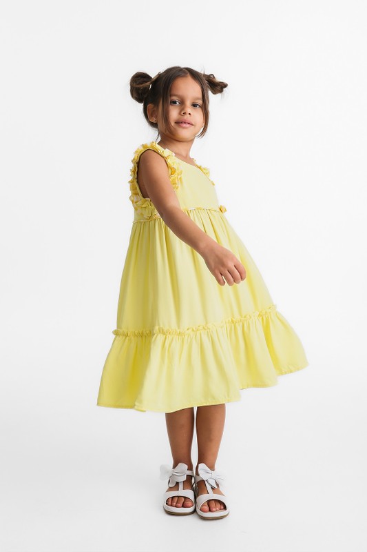 Vestido Infantil Amarelo Abelhinha