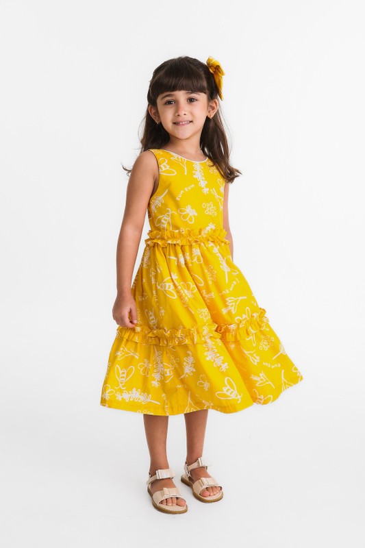 Vestido Infantil Estampa Pólen