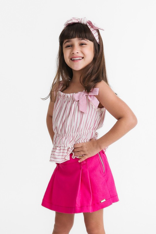 Bata Infantil Menina Estampa Risca De Giz Rosa