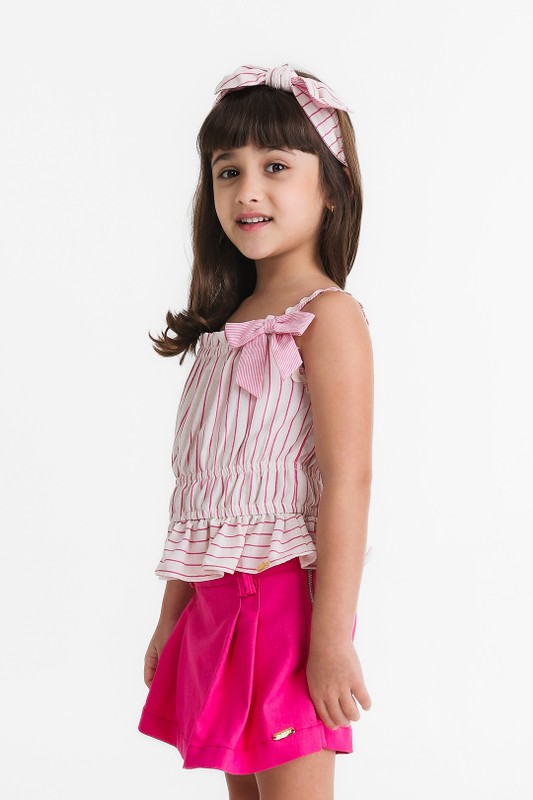 Bata Infantil Menina Estampa Risca De Giz Rosa