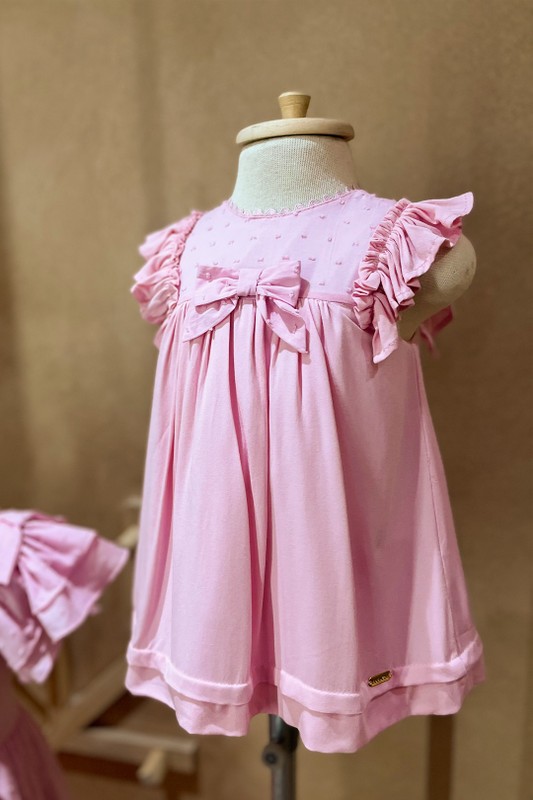 Vestido Bebê Viscose Rosa