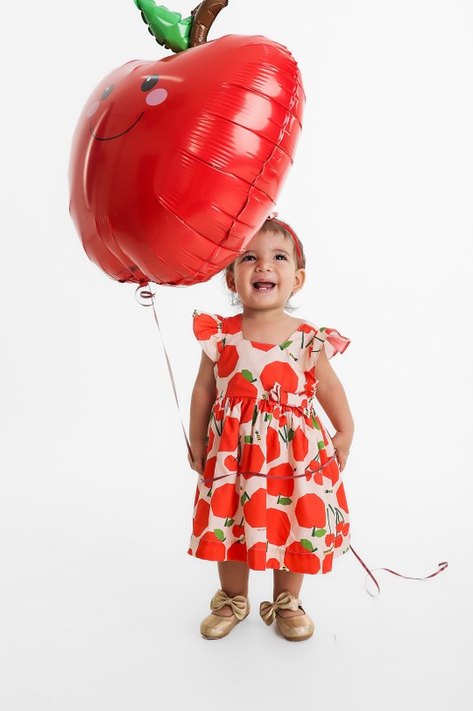 Vestido Bebê Estampa Abelhinha No Pomar