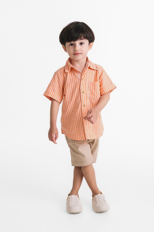 Camisa Infantil Menino Listrada Laranjinha