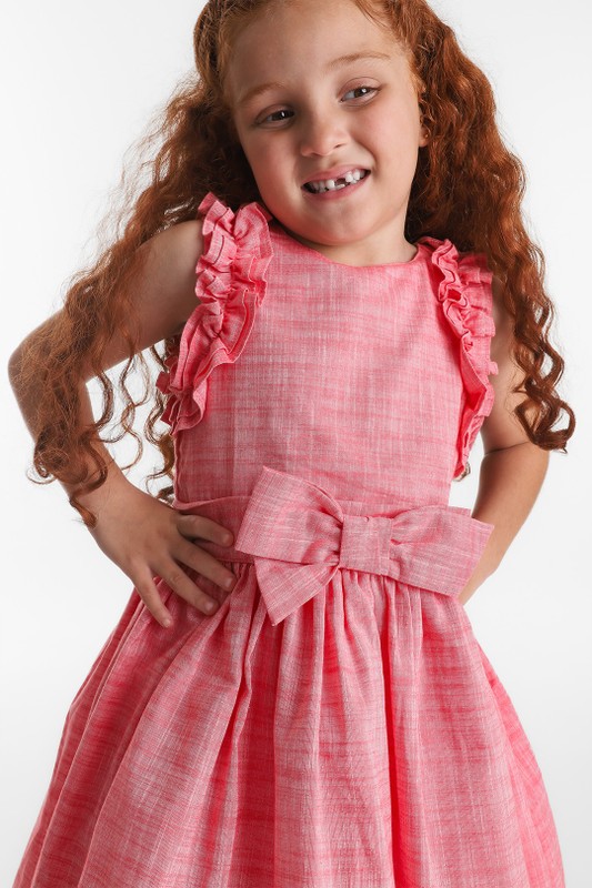 Vestido Infantil Mescla Rosa