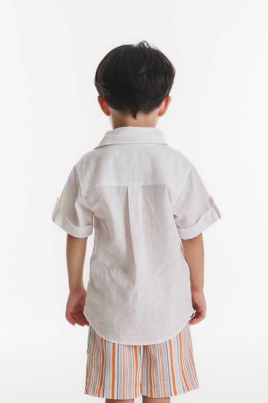 Camisa Infantil Menino Viscolinho Branca