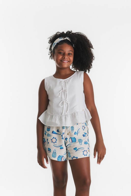 Bata Infantil Menina Branca Lacinhos