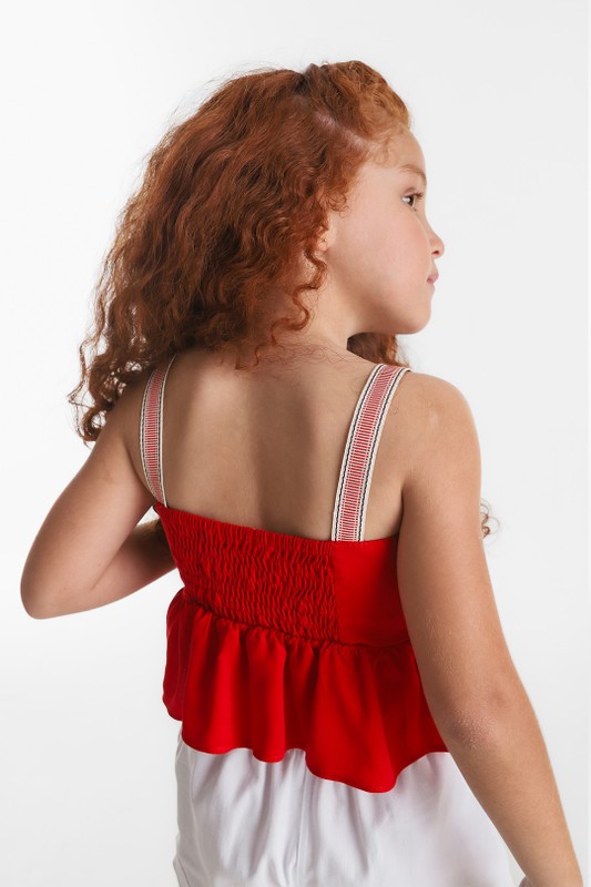 Bata Infantil Menina vermelha Peplum