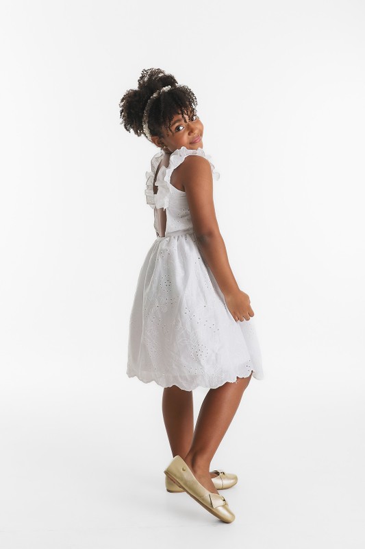 Vestido Infantil Laise Branco FruFru