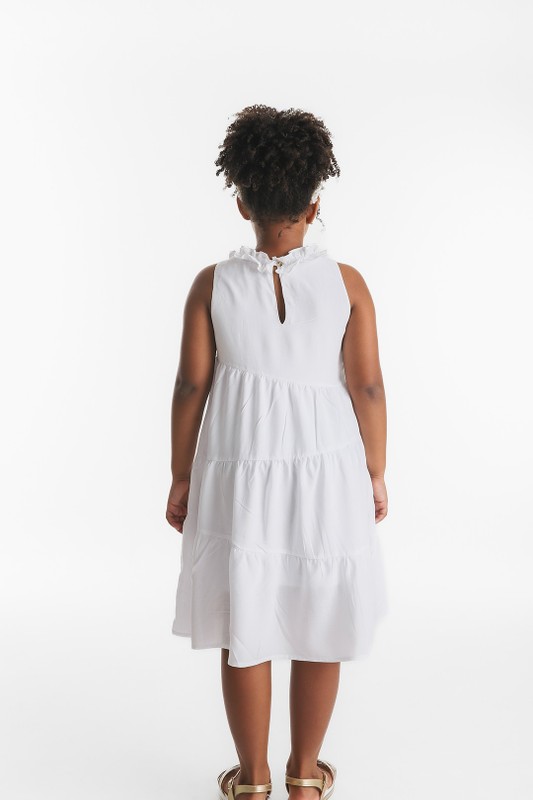 Vestido Infantil Branco Assimétrico  