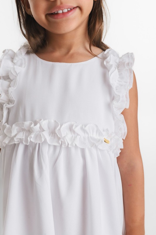 Vestido Infantil Branco Frufru