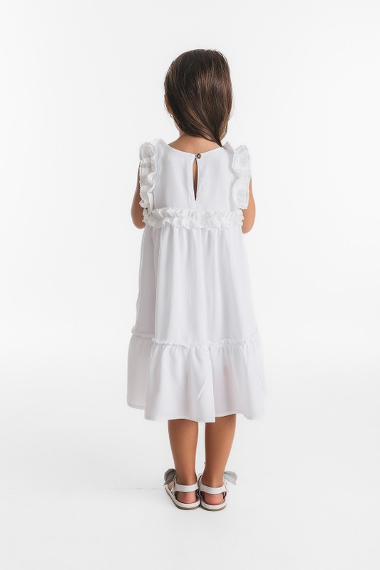 Vestido Infantil Branco Frufru