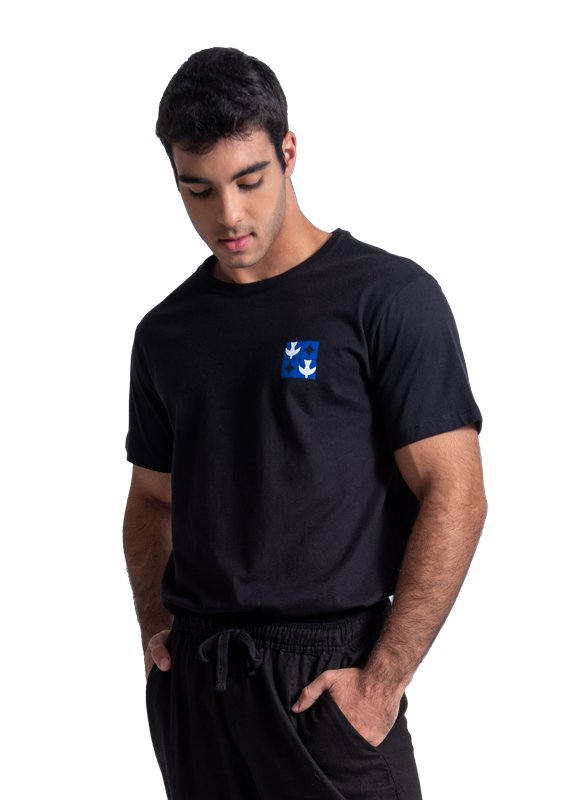 camiseta Igrejinha grid preto