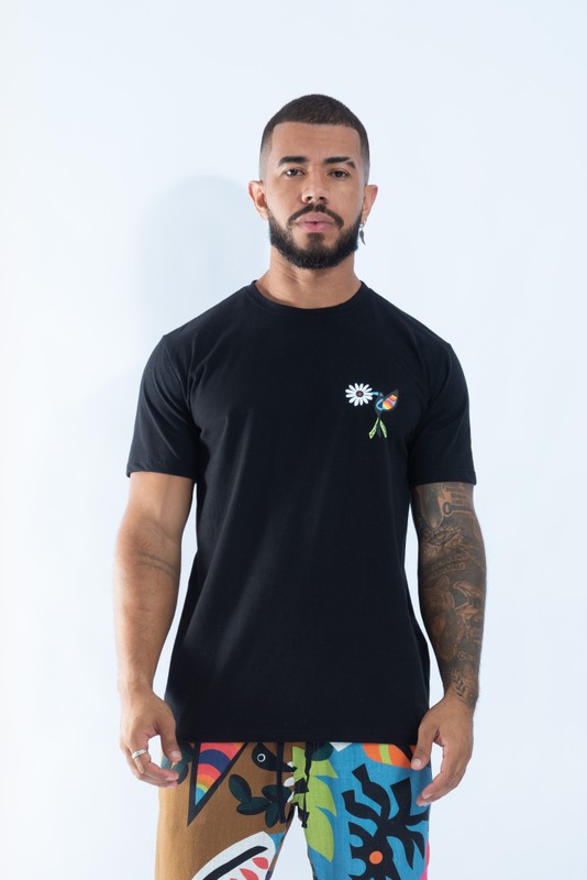 camiseta beija flor KB preto